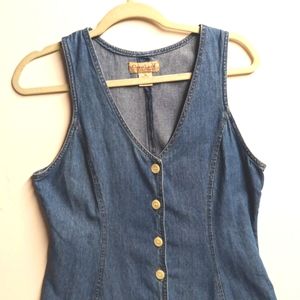 Great Land trading company Denim Dress ButtonFront Length 49" Jumper Modest Wear